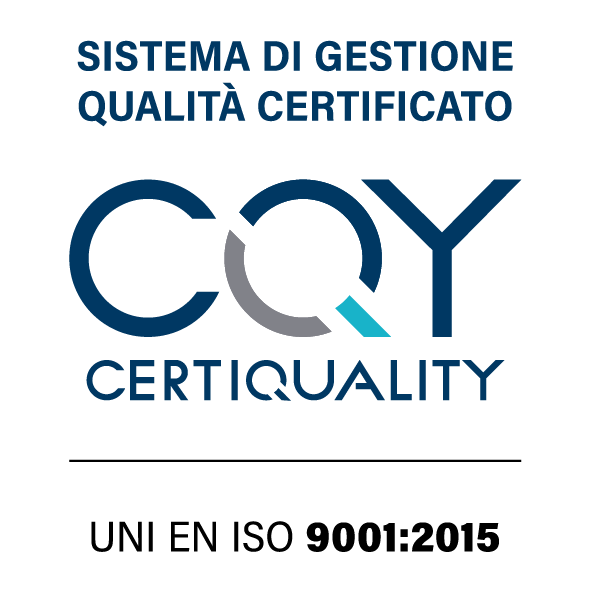 Sistema di gestione qualità UNI EN ISO 9001:2015 certificato da CQY Certiquality